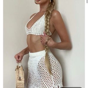 White Fox Private Island Crochet Set XS/S